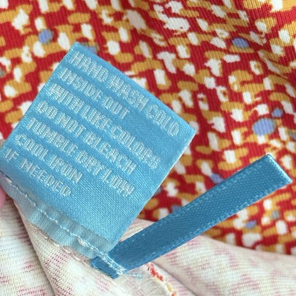 J MCLAUGHLIN Catalina Cloth Sheath Dress Large Multicolor Print Ruched Side Red - Picture 7 of 12